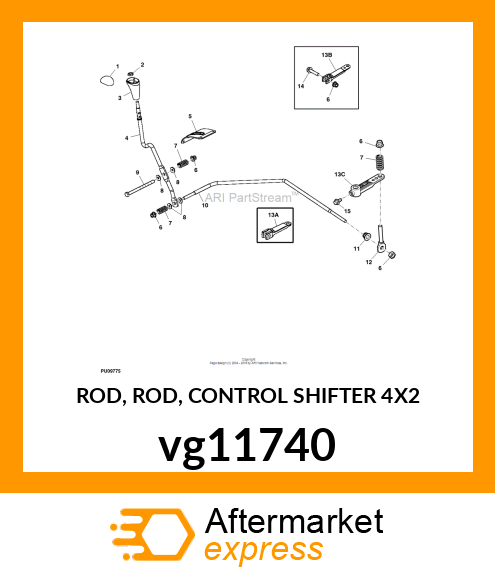 ROD, ROD, CONTROL SHIFTER 4X2 vg11740