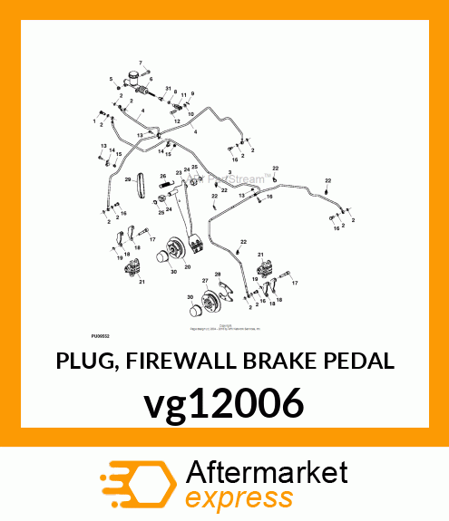 PLUG, FIREWALL BRAKE PEDAL vg12006