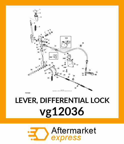 LEVER, DIFFERENTIAL LOCK vg12036