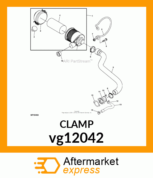 CLAMP, AIR CLEANER MOUNTING vg12042