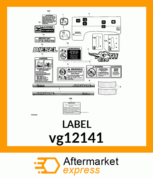 LABEL, DIESEL (GREEN GATOR) vg12141