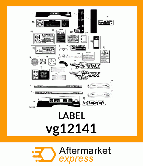 LABEL, DIESEL (GREEN GATOR) vg12141