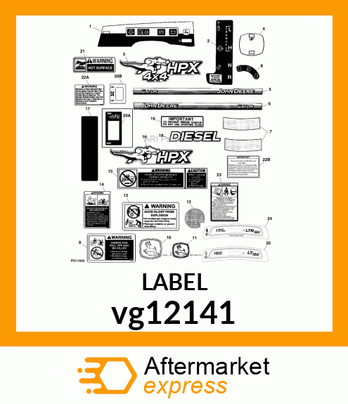 LABEL, DIESEL (GREEN GATOR) vg12141