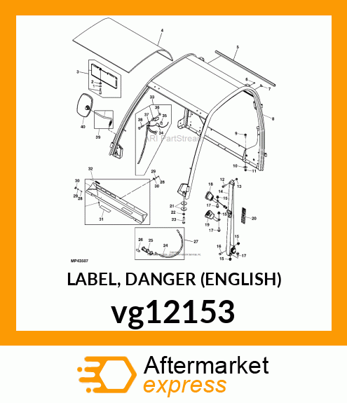 LABEL, DANGER (ENGLISH) vg12153