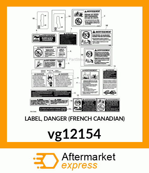 LABEL, DANGER (FRENCH CANADIAN) vg12154