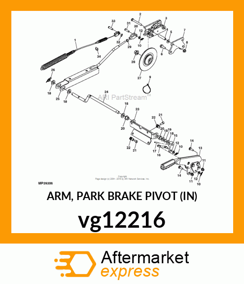 ARM, PARK BRAKE PIVOT (IN) vg12216