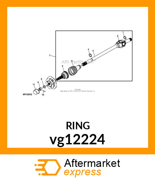 CIRCLIP, DIFFERENTIAL YOKE vg12224