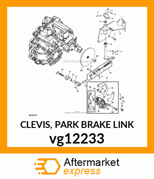 CLEVIS, PARK BRAKE LINK vg12233