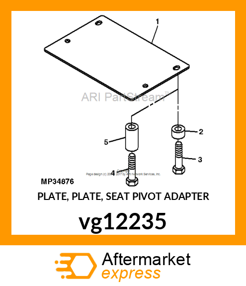 PLATE, PLATE, SEAT PIVOT ADAPTER vg12235