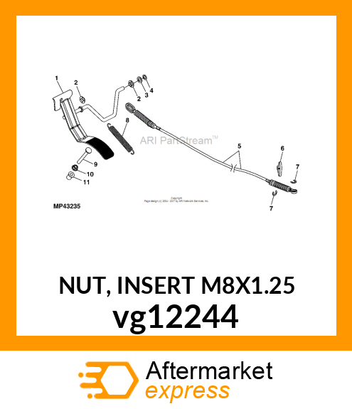 NUT, INSERT M8X1.25 vg12244