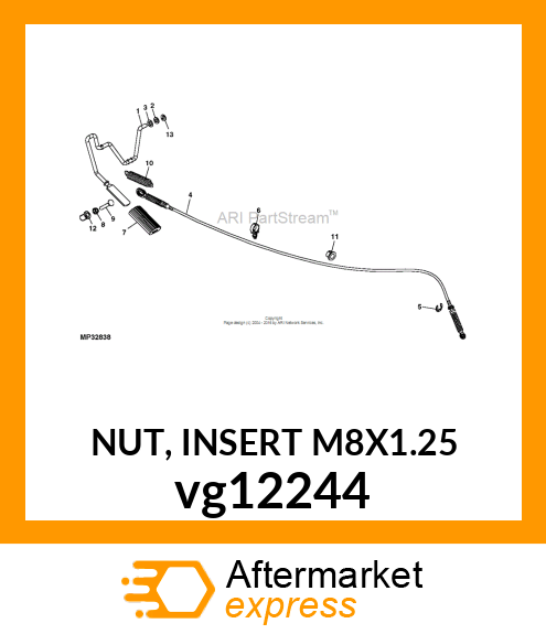 NUT, INSERT M8X1.25 vg12244