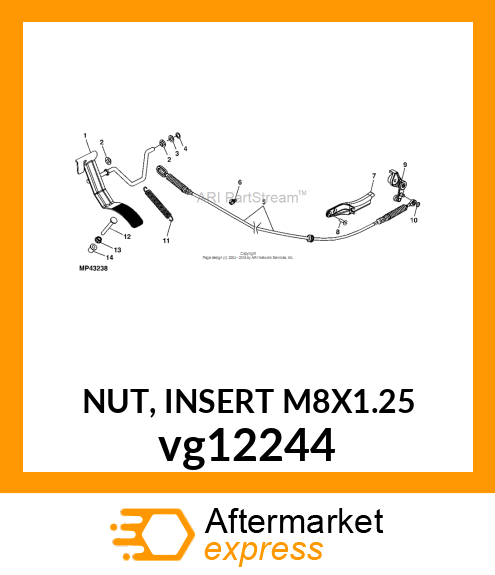 NUT, INSERT M8X1.25 vg12244