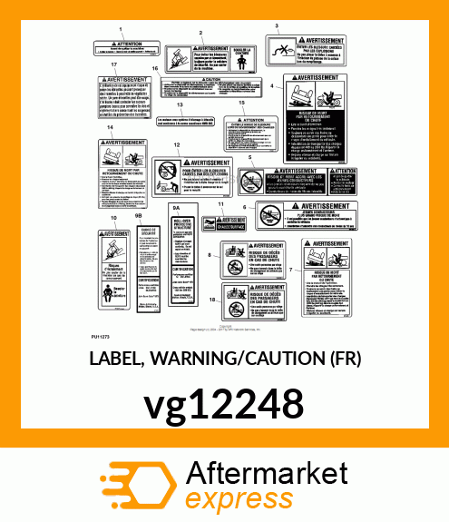 LABEL, WARNING/CAUTION (FR) vg12248