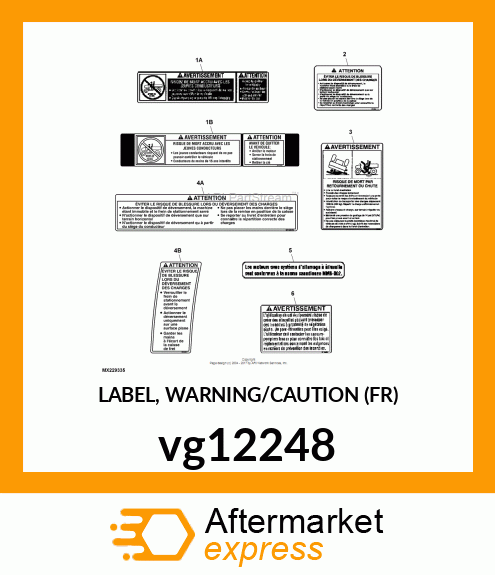 LABEL, WARNING/CAUTION (FR) vg12248