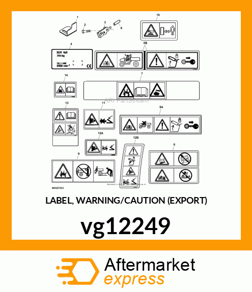 LABEL, WARNING/CAUTION (EXPORT) vg12249