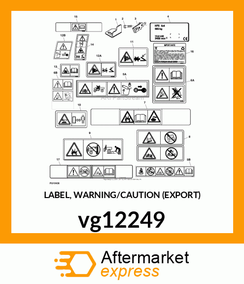 LABEL, WARNING/CAUTION (EXPORT) vg12249