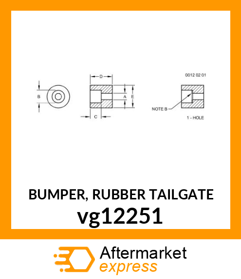 BUMPER, RUBBER TAILGATE vg12251