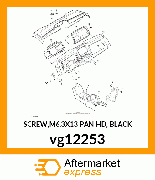 SCREW,M6.3X13 PAN HD, BLACK vg12253