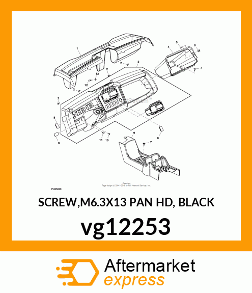 SCREW,M6.3X13 PAN HD, BLACK vg12253