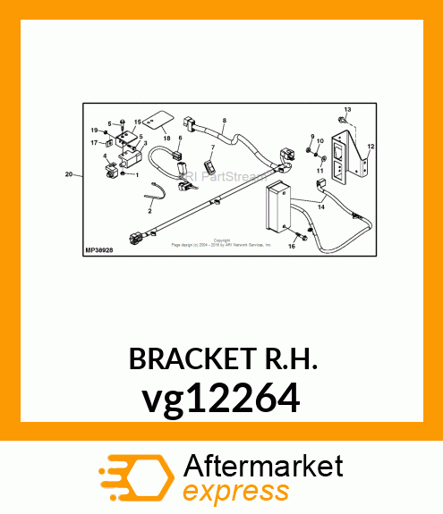 BRACKET, RH REAR vg12264