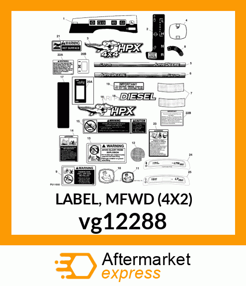 LABEL, MFWD (4X2) vg12288