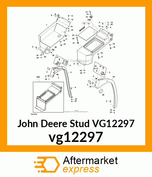 STUD, PNEUMATIC CYLINDER MOUNTING vg12297