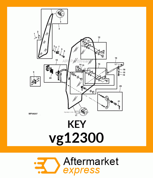 KEY, HARD DOOR vg12300