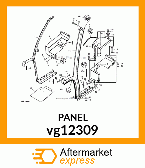 PANEL, PANEL, RH CLOSEOUT vg12309