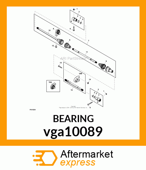 BEARING, PILLOW BLOCK, DOUBLE vga10089