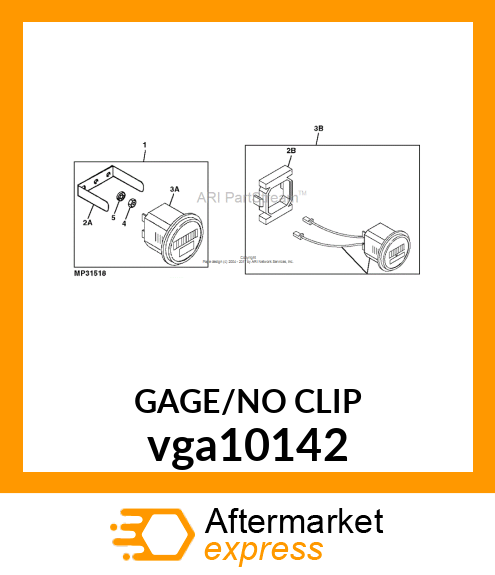 GAUGE, FUEL/HOUR METER 48V vga10142