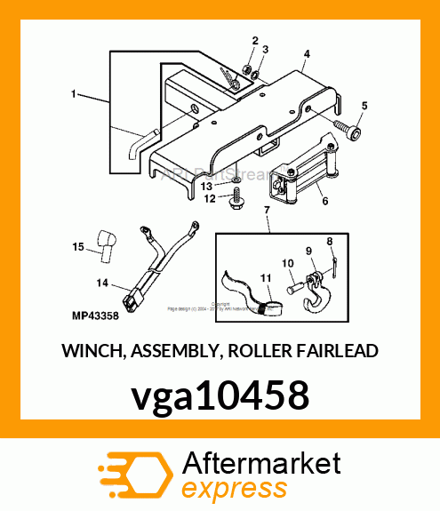 WINCH, ASSEMBLY, ROLLER FAIRLEAD vga10458