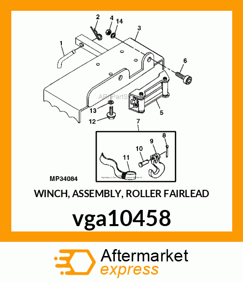 WINCH, ASSEMBLY, ROLLER FAIRLEAD vga10458