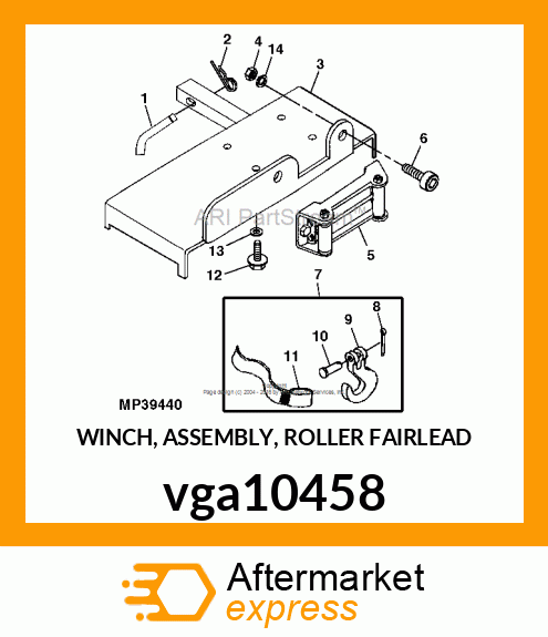 WINCH, ASSEMBLY, ROLLER FAIRLEAD vga10458