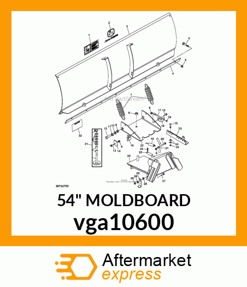 54" MOLDBOARD vga10600