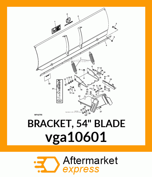 BRACKET, 54" BLADE vga10601