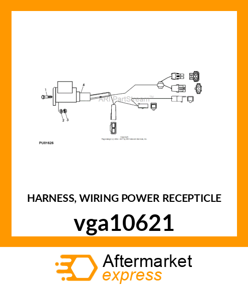 HARNESS, WIRING POWER RECEPTICLE vga10621