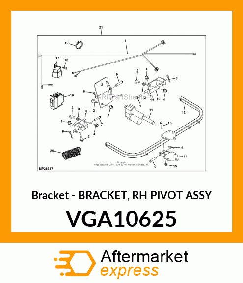 Bracket - BRACKET, RH PIVOT ASSY VGA10625