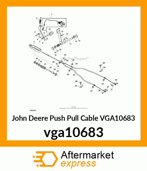 PUSH PULL CABLE, CONTROL, BRAKE CAB VGA10683