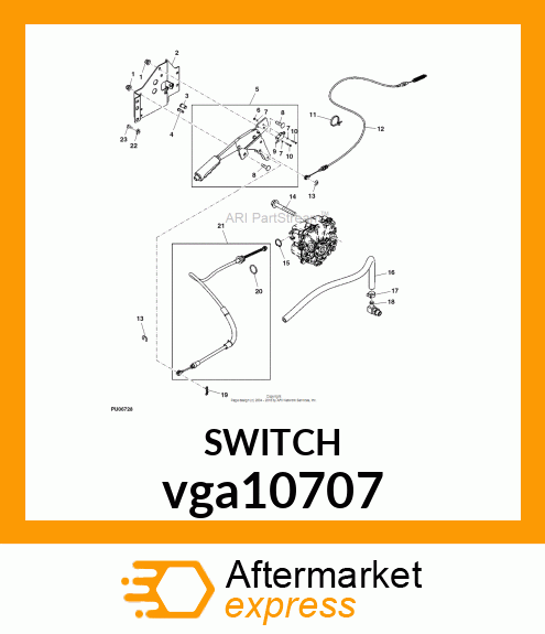 SWITCH, PARK BRAKE ASSEMBLY vga10707