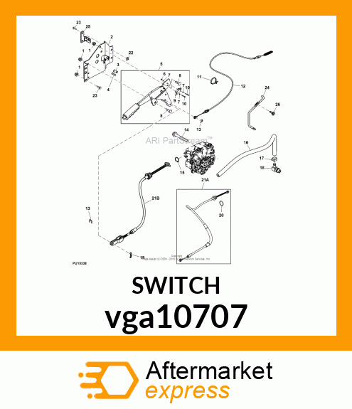 SWITCH, PARK BRAKE ASSEMBLY vga10707