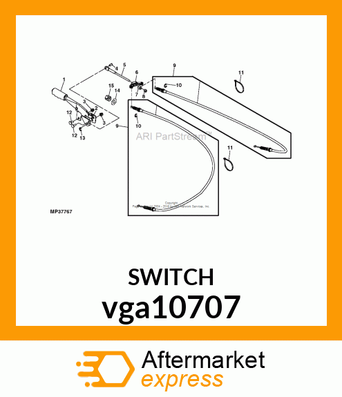 SWITCH, PARK BRAKE ASSEMBLY vga10707