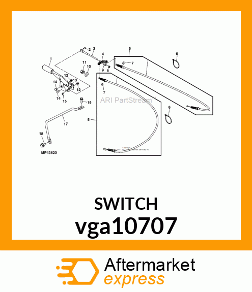 SWITCH, PARK BRAKE ASSEMBLY vga10707