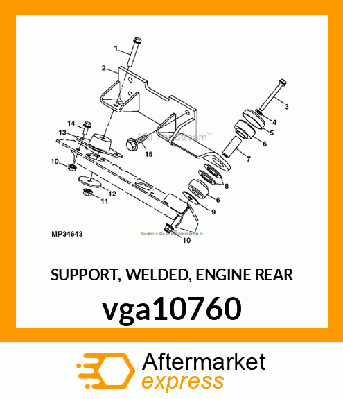 SUPPORT, WELDED, ENGINE REAR vga10760
