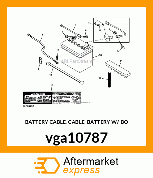 BATTERY CABLE, CABLE, BATTERY W/ BO vga10787