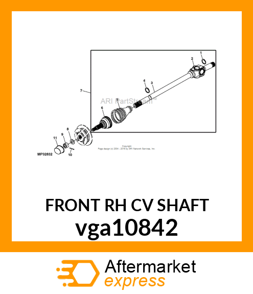 FRONT RH CV SHAFT vga10842