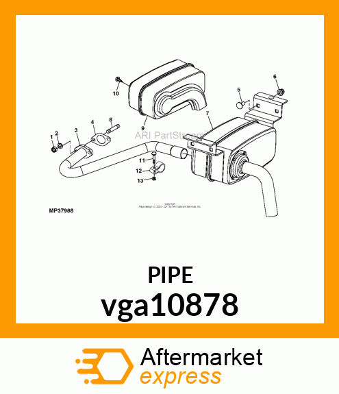 PIPE, EXHAUST KAWASAKI vga10878