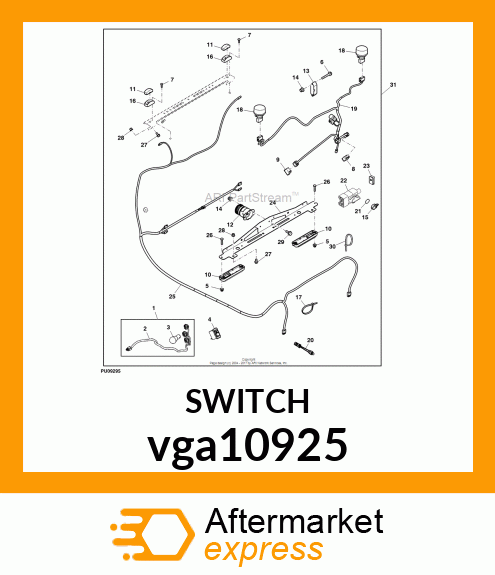 SWITCH, HEAD/MARKER LIGHT ROCKER vga10925