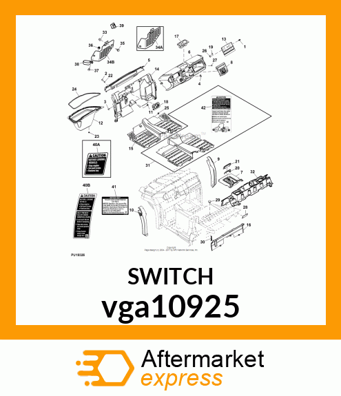 SWITCH, HEAD/MARKER LIGHT ROCKER vga10925