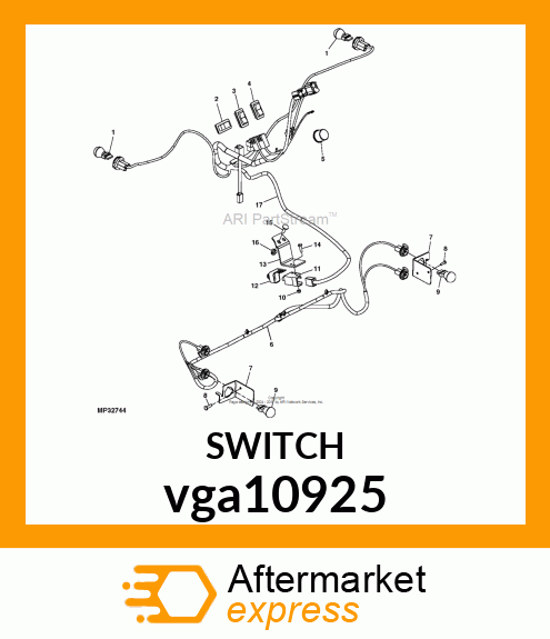 SWITCH, HEAD/MARKER LIGHT ROCKER vga10925