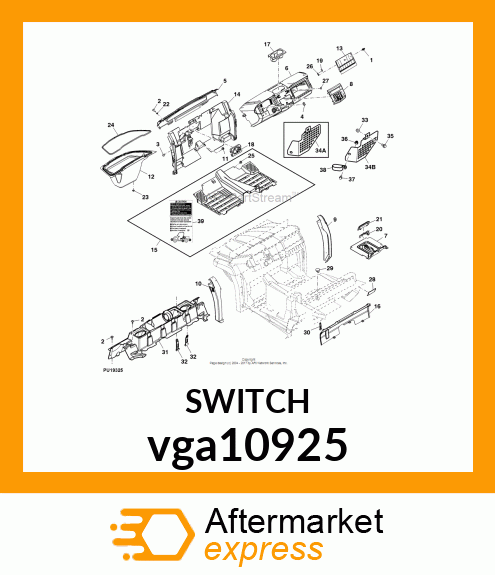 SWITCH, HEAD/MARKER LIGHT ROCKER vga10925